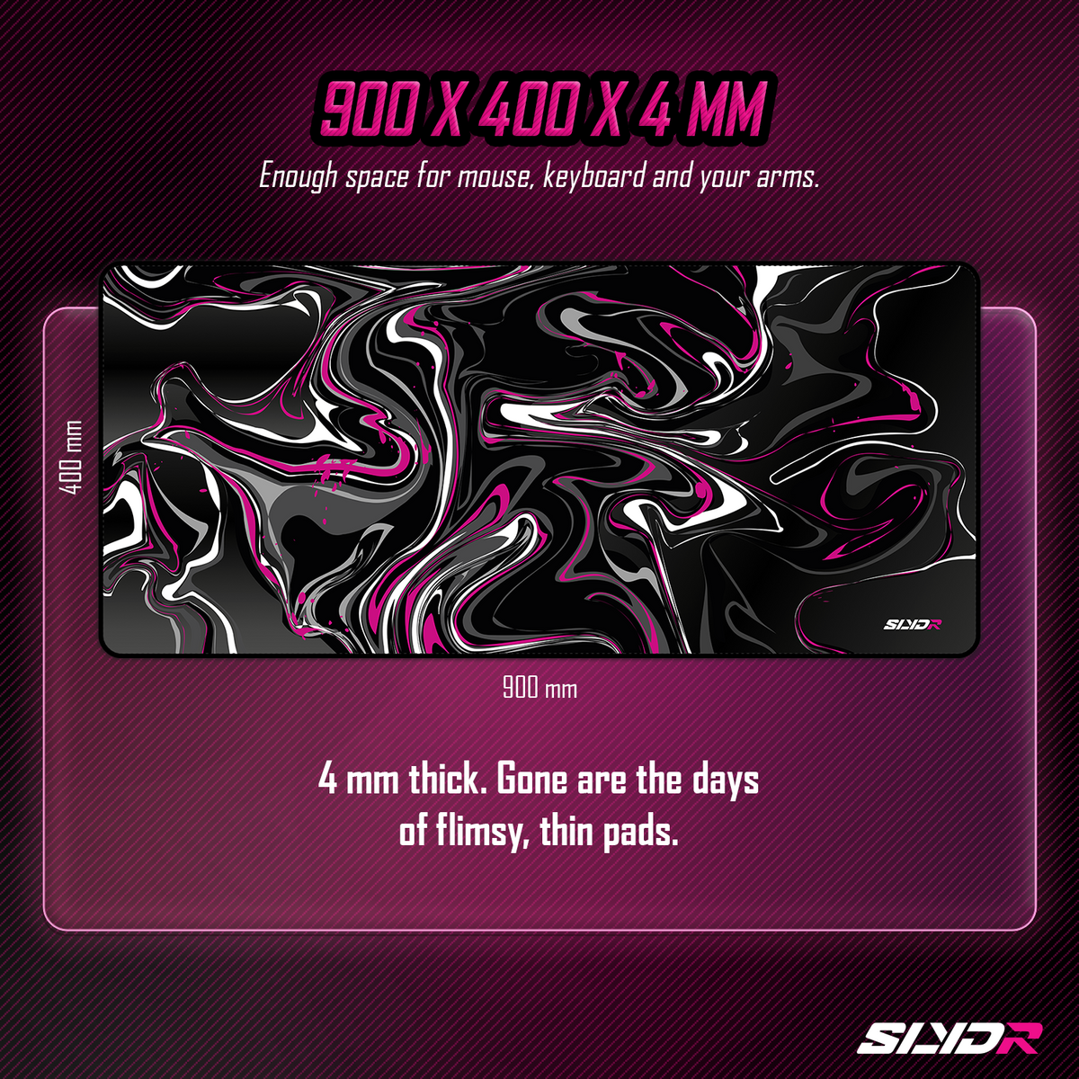 SLYDR Mousepad – Liquid Color: Storm Black